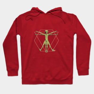 Vitruvian Alien Old Green Hoodie